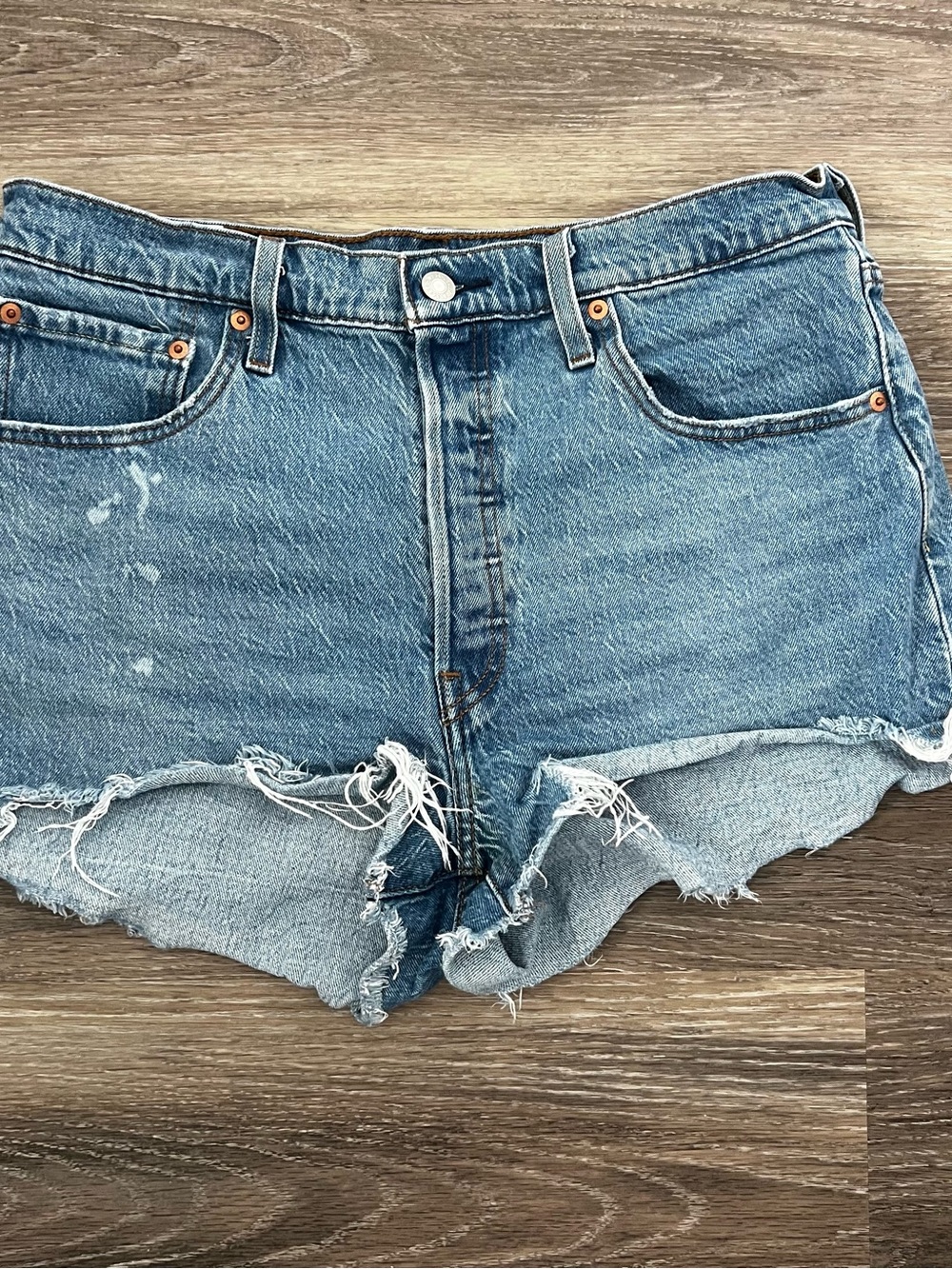 Levi's Light Blue Distressed Cutoff Jean Shorts